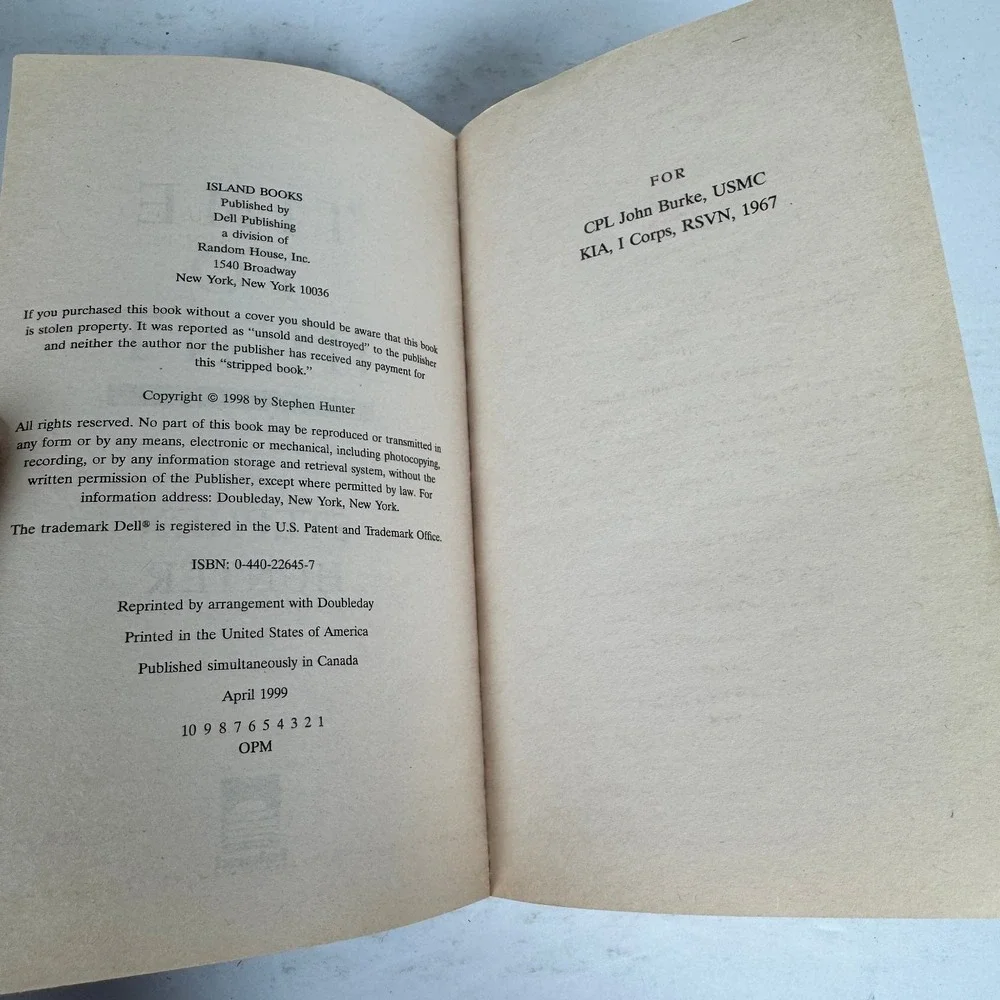 Time to Hunt‎ Stephen Hunter 1999 First Printing Bob Lee Swagger Island Books